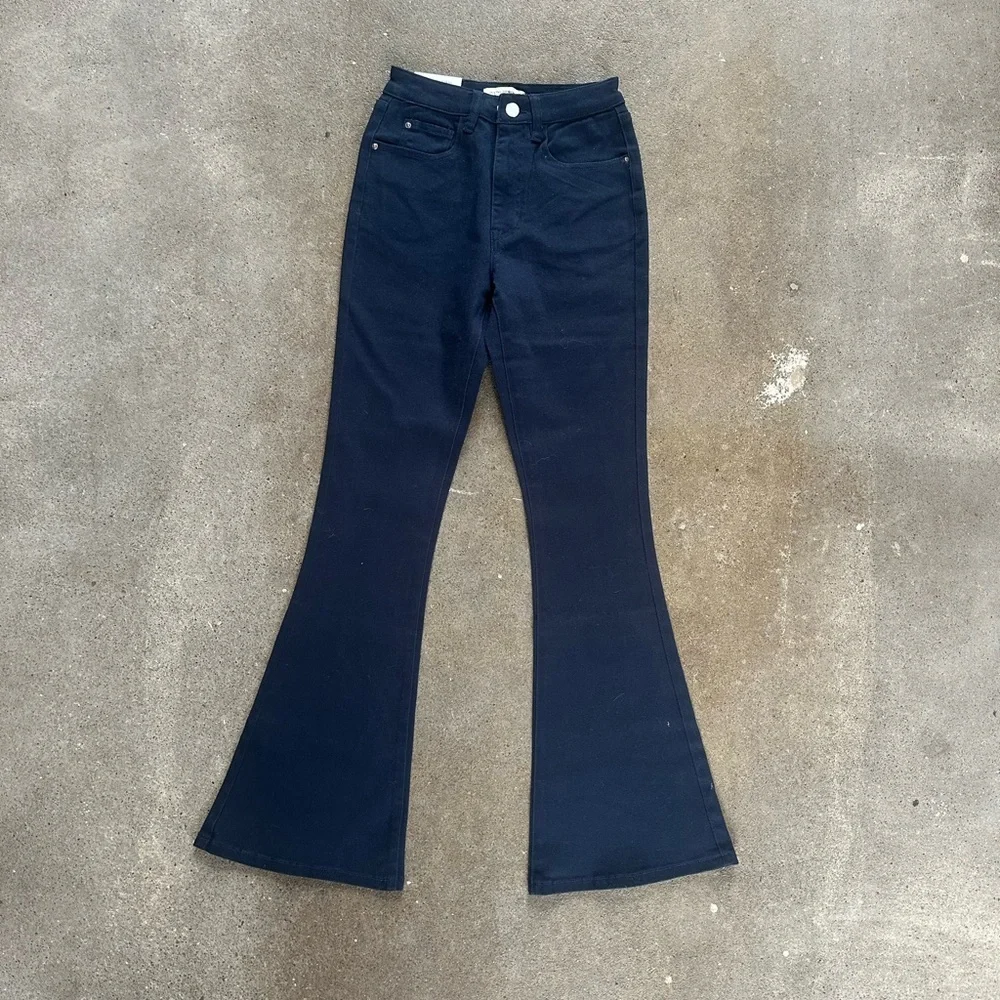 NWT WeWoreWhat True Flare Stretch Twill Demin Jean High Rise True Navy Size 25